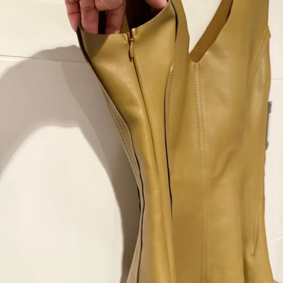 Norma Kamali Gracie Faux leather Mini Dress Size S $225 MSRP - Picture 10 of 12